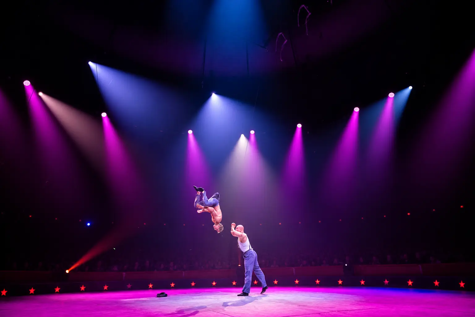 Wide view of a flight element in the circus ring